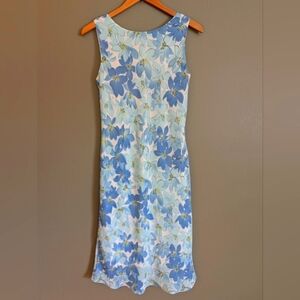 Ronni Nicole Blue Floral Midi Dress